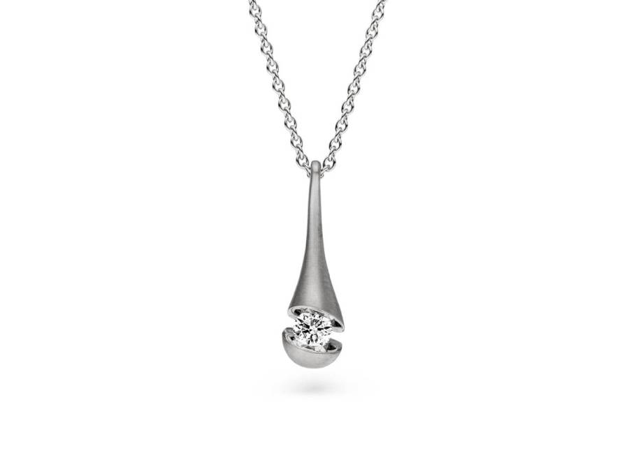  Calla Drop Collier Weißgold mit Brillant 0,25