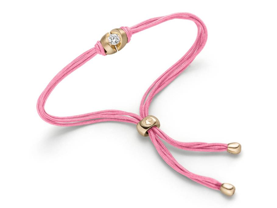 Colortaire Armband Gelbgold mit Brillant 0,18 Candy Pink