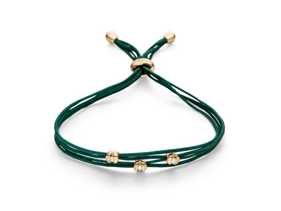  Colortaire Armband Roségold mit Brillanten 0,045 Emerald Green