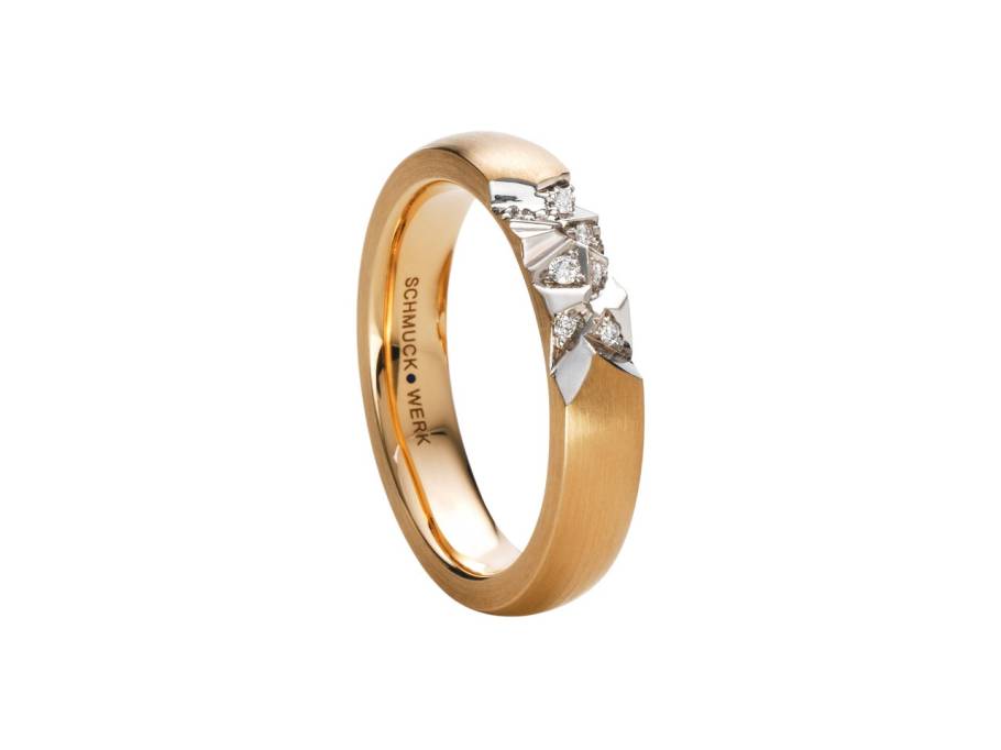 Alpenring Ring    Rotgold 4mm gerundet mit Brillanten 0,040ct