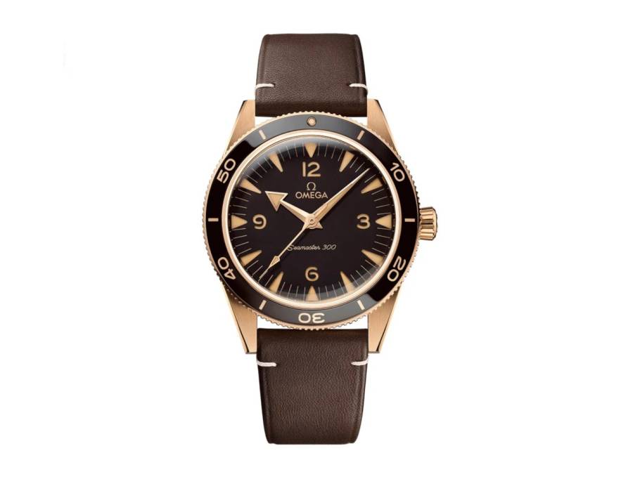 Seamaster 300 Automatik Bronze 41mm braunes Zifferblatt braunes Lederband