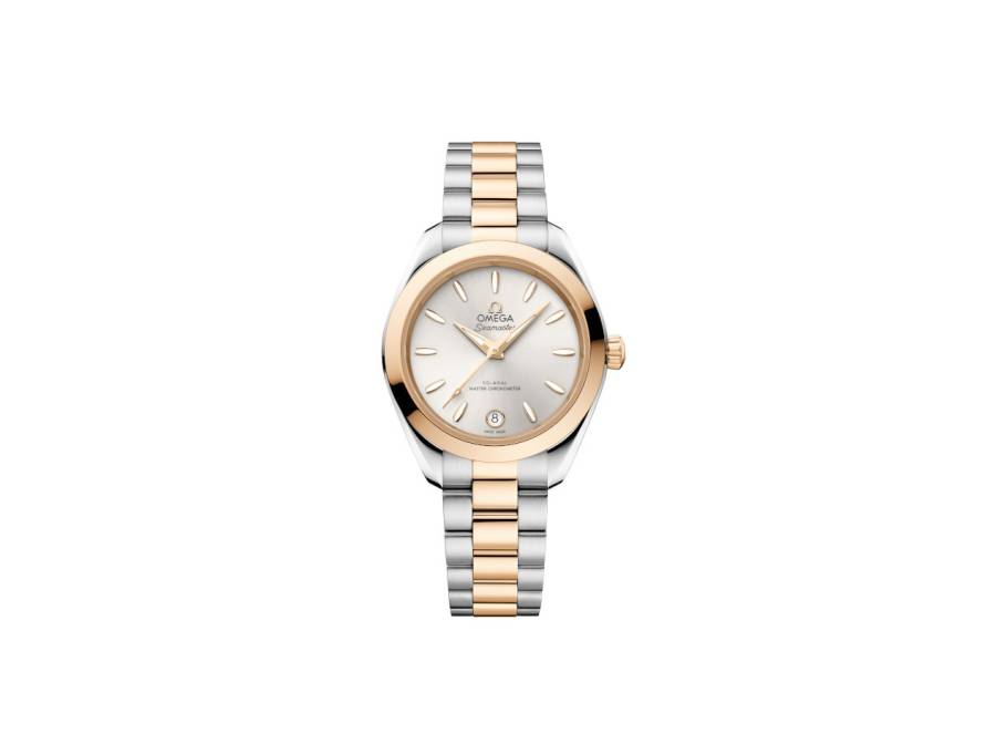 Seamaster Aqua Terra 150M Automatik Edelstahl und Gelbgold 30mm silbernes Zifferblatt Metallband