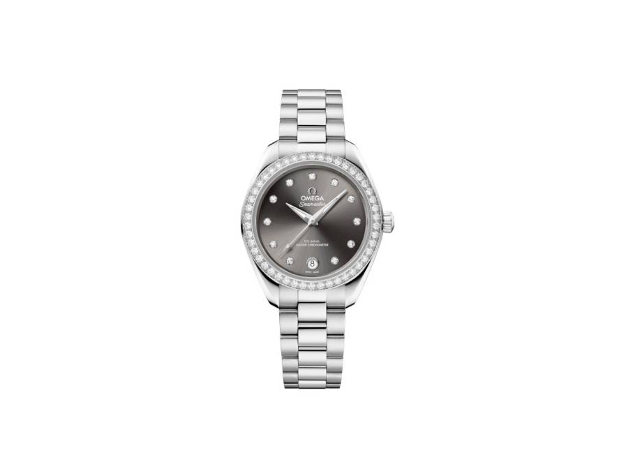 Seamaster Aqua Terra 150M Automatik Edelstahl 30mm graues Zifferblatt mit Diamanten Metallband