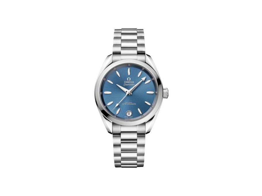 Seamaster Aqua Terra Shades Automatik Edelstahl 34mm blaues Zifferblatt Metallband