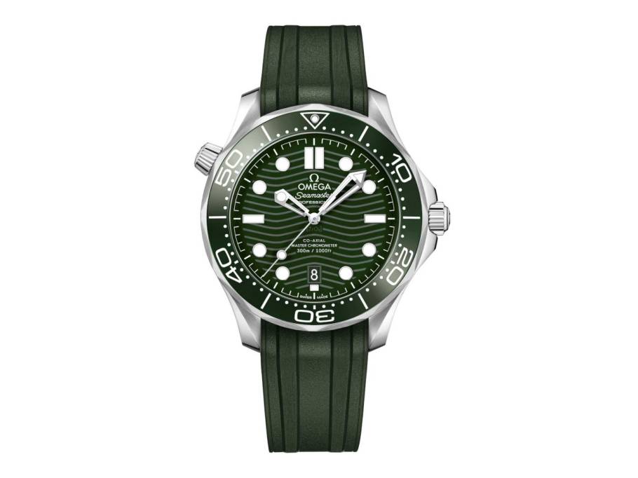 Seamaster Diver 300M Automatik Edelstahl 42mm grünes Zifferblatt grünes Kautschukband