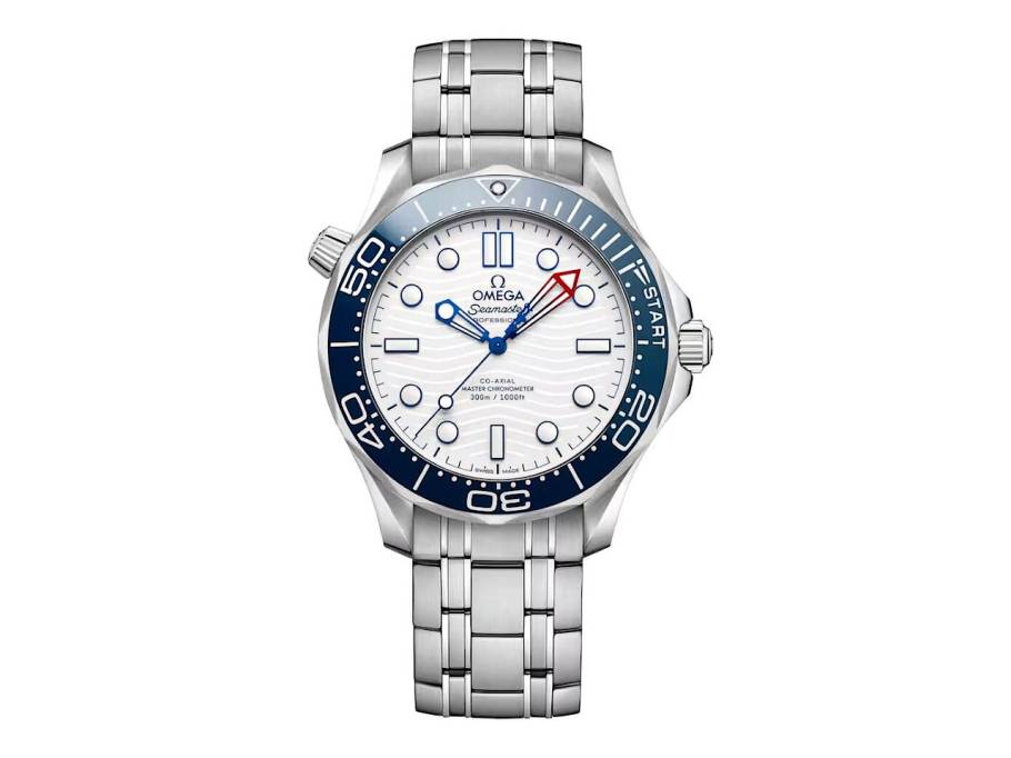 Seamaster Diver 300M America's Cup Automatik Edelstahl 42mm weißes Zifferblatt Metallband