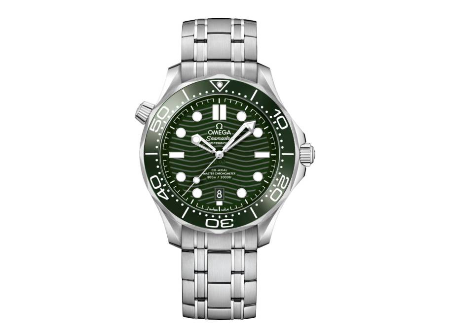 Seamaster Diver 300M Automatik Edelstahl 42mm grünes Zifferblatt Metallband