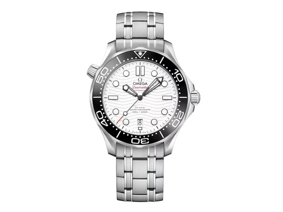 Seamaster Diver 300M Automatik Edelstahl 42mm weißes Zifferblatt Metallband