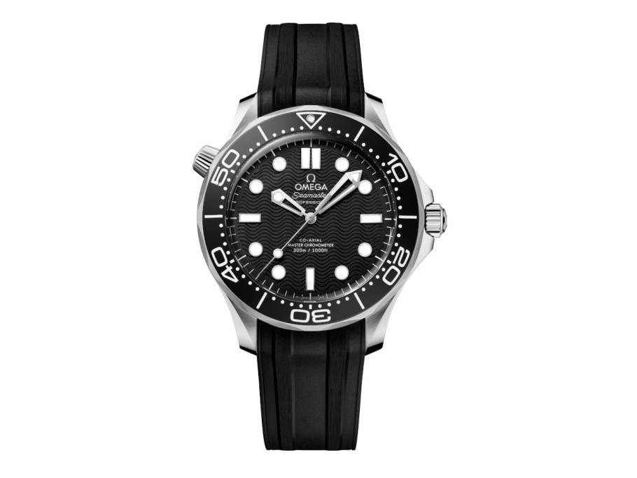 Seamaster Diver 300M Automatik Edelstahl 42mm schwarzes Zifferblatt schwarzes Kautschukband