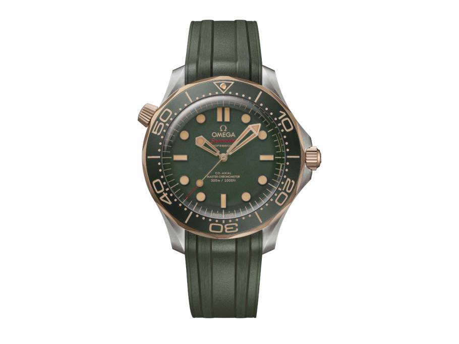 Seamaster Diver 300M Automatik Titan 42mm grünes Zifferblatt grünes Kautschukband