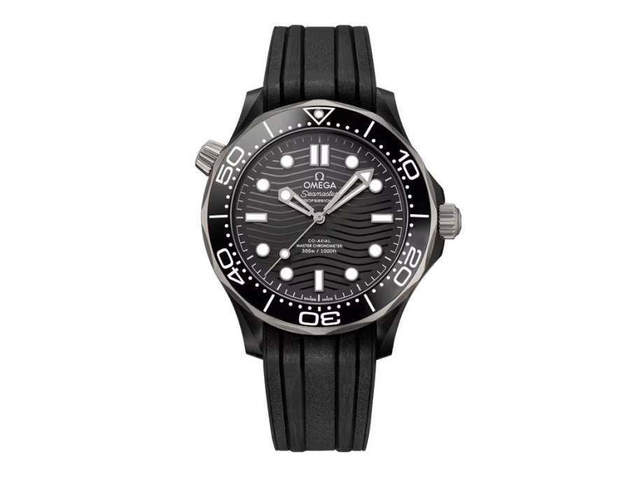 Seamaster Diver 300M Automatik Keramik Titan 43,5mm schwarzes Zifferblatt schwarzes Kautschukband