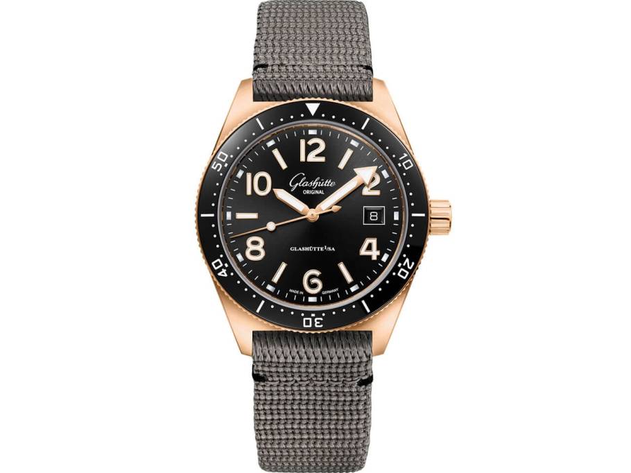   SeaQ Rotgold schwarz Synthetikband