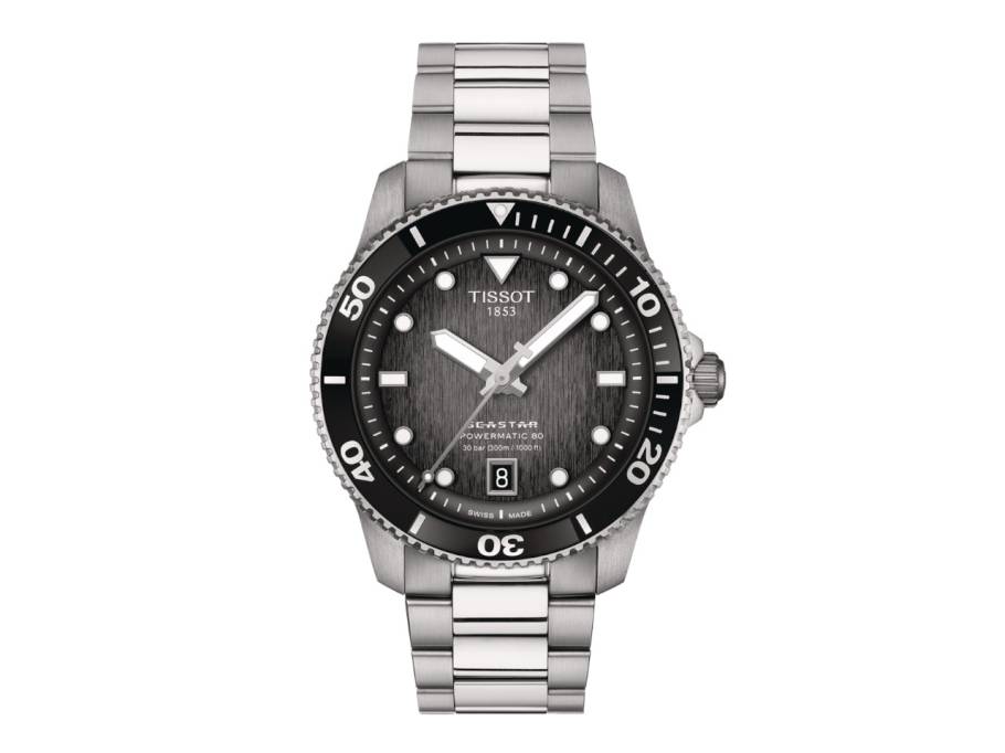 Seastar 1000 Powermatic 80 Automatik Edelstahl 40mm graues Zifferblatt Metallband