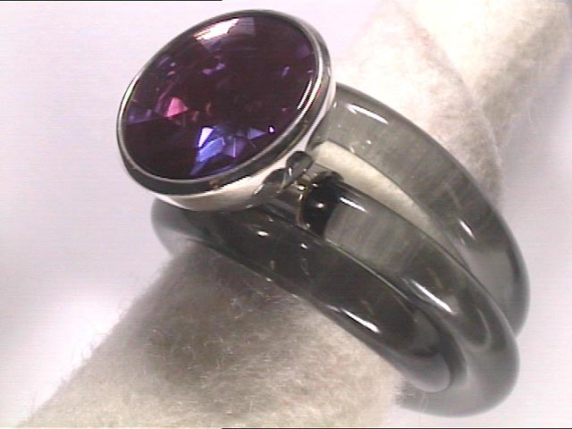  XL Ring Kunststoff auberginefarben Zirkonia amethystfarben