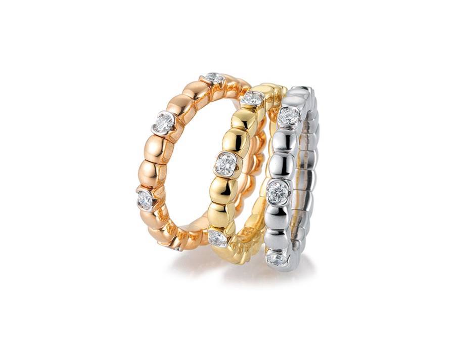 Tennis Flex Ring Brillanten 0,35ct Rotgold