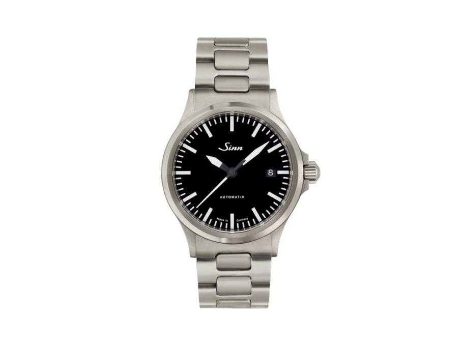 556 I Automatik Edelstahl 38mm schwarzes Zifferblatt Metallband