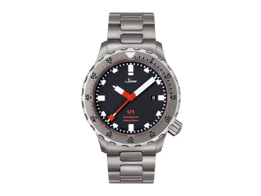 U1 Automatik U-Boot-Stahl 44mm schwarzes Zifferblatt Metallband tegimentiert