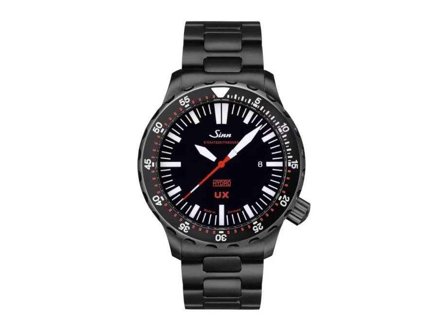 UX S (EZM 2B) Quarz U-Boot-Stahl 44mm schwarzes Zifferblatt Metallband