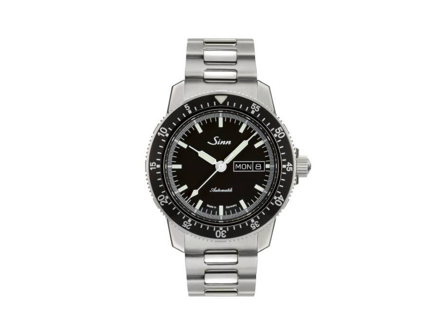 104 St Sa I Automatik Edelstahl 41mm schwarzes Zifferblatt Metallband