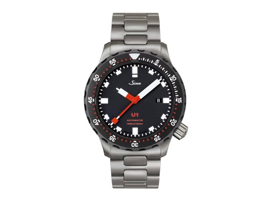 U1 SDR Automatik U-Boot-Stahl 44mm schwarzes Zifferblatt Metallband