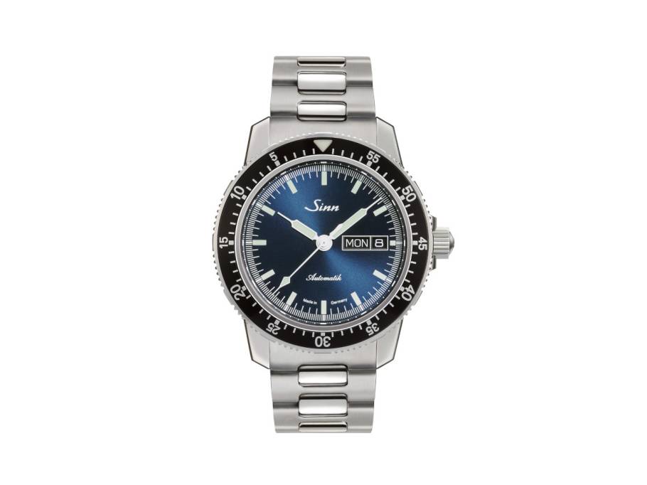 104 St Sa I B Automatik Edelstahl 41mm blaues Zifferblatt Metallband