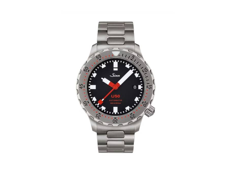 U50 Taucheruhr Automatik U-Boot-Stahl 41mm schwarzes Zifferblatt Metallband