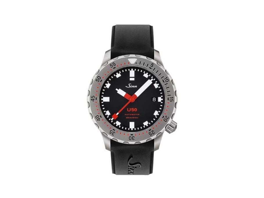 U50 Taucheruhr Automatik U-Boot-Stahl 41mm schwarzes Zifferblatt schwarzes Silikonband