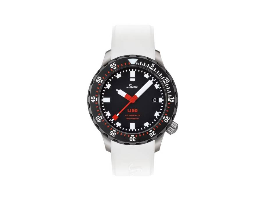 U50 SDR Taucheruhr Automatik U-Boot-Stahl 41mm schwarzes Zifferblatt weißes Silikonband
