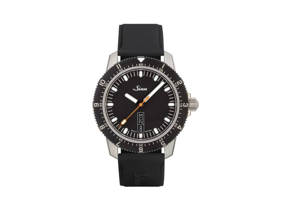 105 St Sa Automatik Edelstahl 41mm schwarzes Zifferblatt schwarzes Silikonband