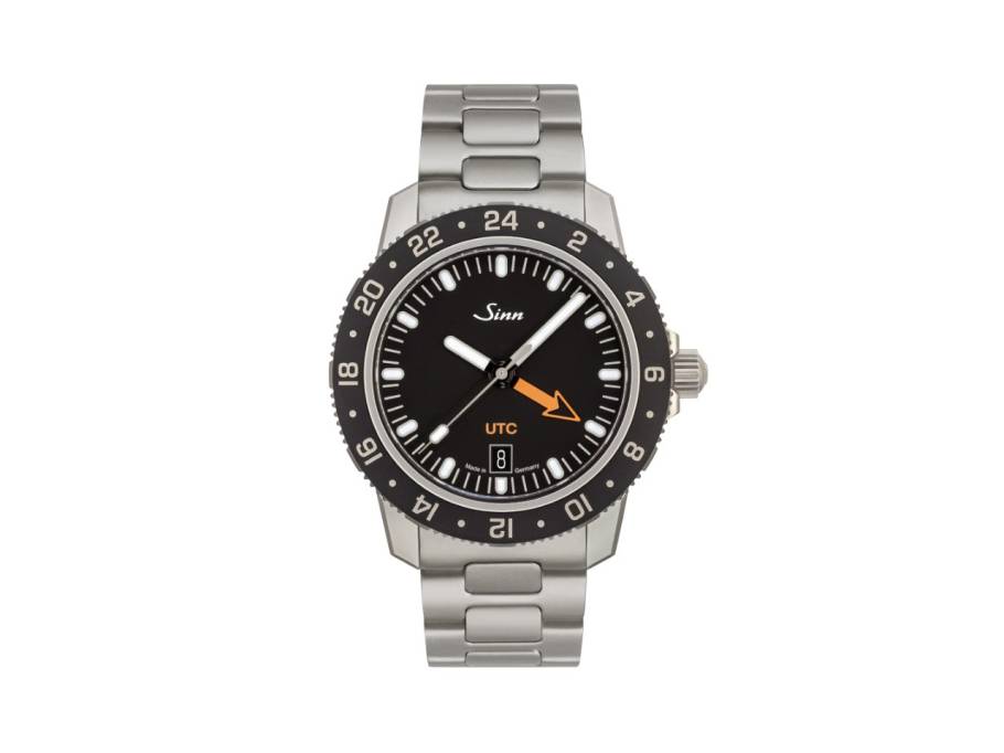 105 St Sa UTC Automatik Edelstahl 41mm schwarzes Zifferblatt Metallband