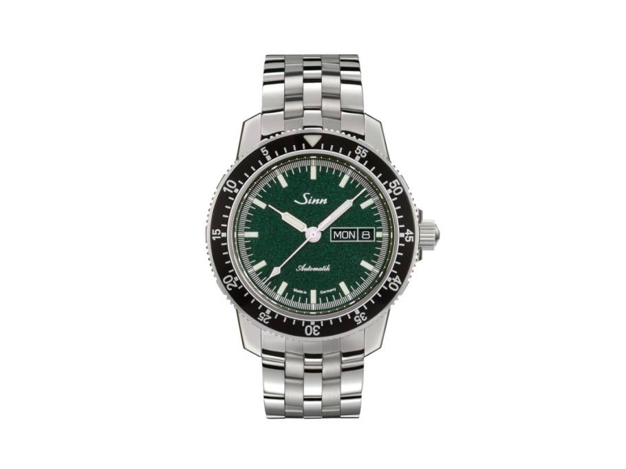 104 St Sa I MG Automatik Edelstahl 41mm grünes Zifferblatt Metallband