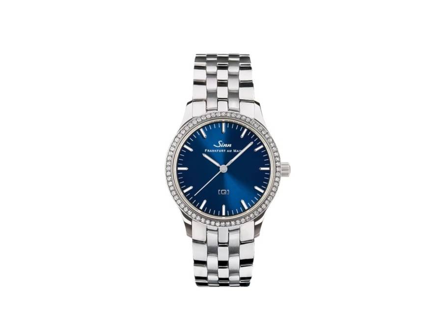 434 TW 68 WG B Quarz Edelstahl 34mm blaues Zifferblatt mit Brillanten Metallband