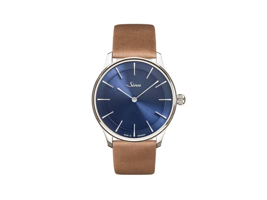 1739 Ag B Automatik Silbergehäuse 39mm blaues Zifferblatt braunes Lederband