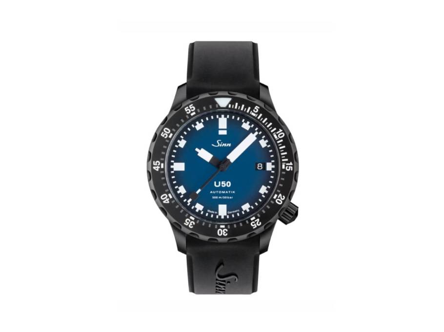 U50 S Taucheruhr Automatik U‑Boot‑Stahl 41mm blaues Zifferblatt schwarzes Silikonband