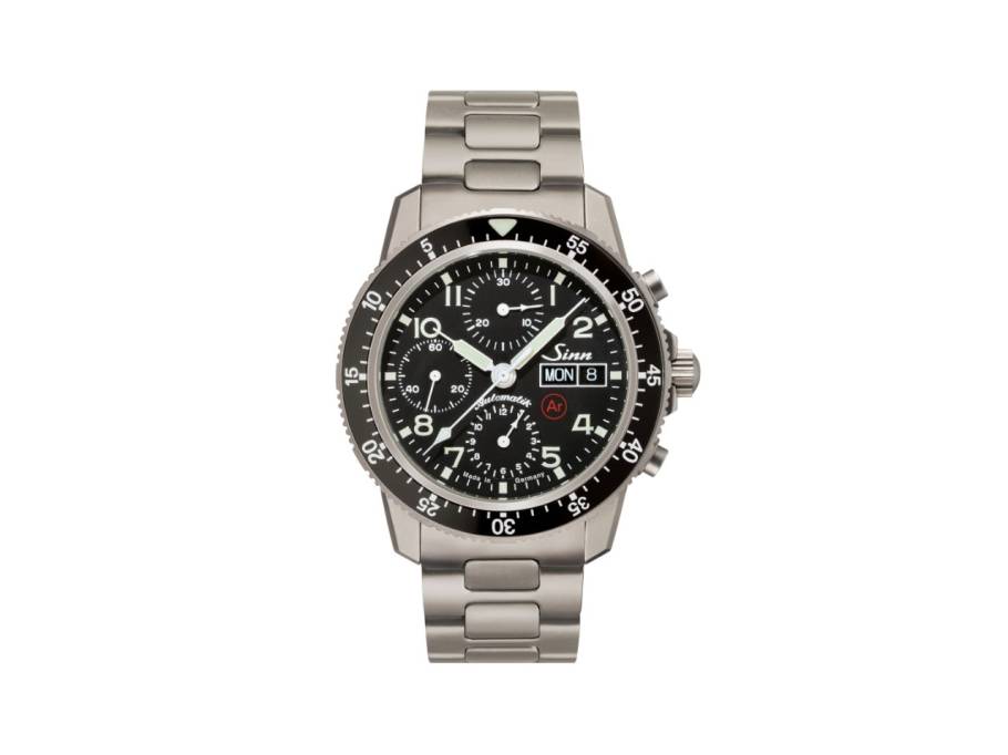 103 Ti Ar Automatik Edelstahl 41mm schwarzes Zifferblatt Metallband