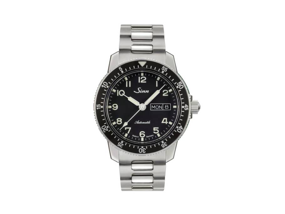 104 St Sa A Fliegeruhr Automatik Edelstahl 41mm schwarzes Zifferblatt Metallband