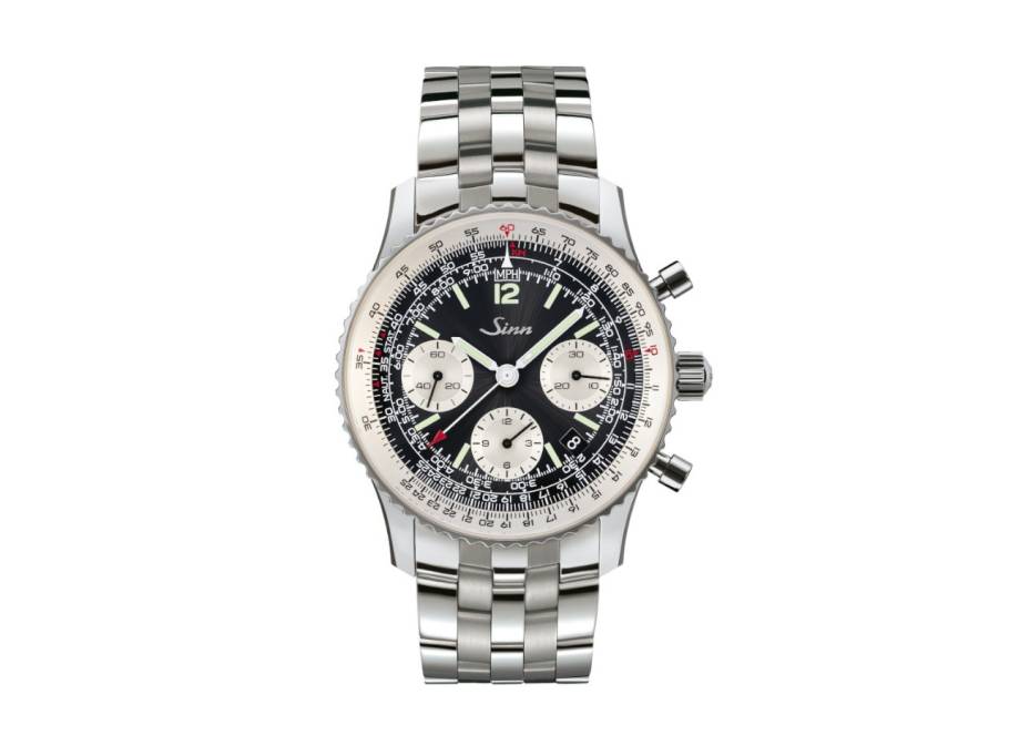 903 St II Navigationschronograph Automatik Edelstahl 41mm schwarzes Zifferblatt Metallband
