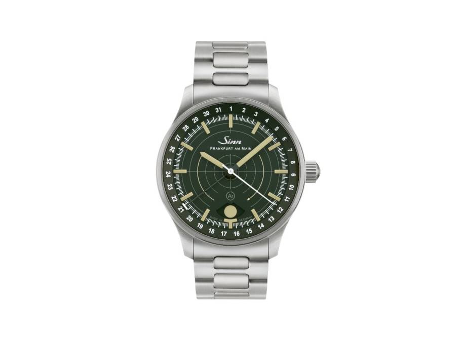 308 Jagduhr Automatik Edelstahl 40mm grünes Zifferblatt Metallband