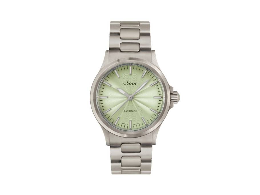 556 Salbei Automatik Edelstahl 38,5mm grünes Zifferblatt Metallband limitiert