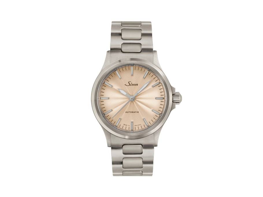 556 Sand Automatik Edelstahl 38,5mm beiges Zifferblatt Metallband limitiert