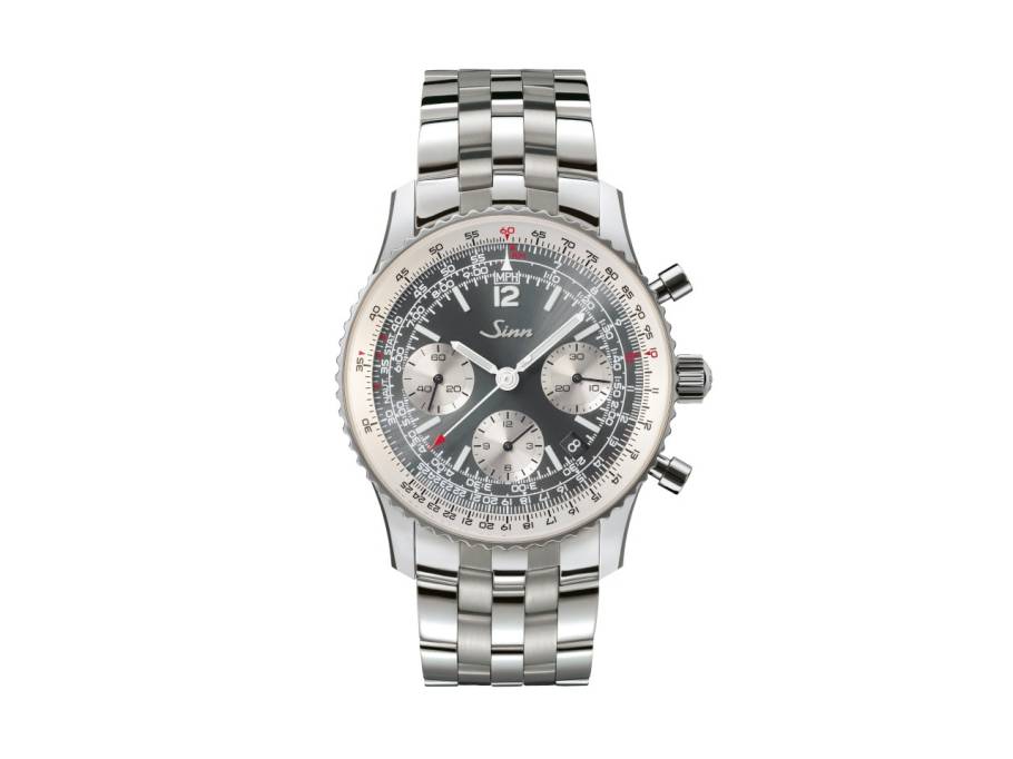 903 St II A Navigationschronograph Automatik Edelstahl 41mm graues Zifferblatt Metallband