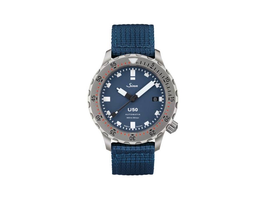 U50 B Automatik U-Boot-Stahl 41mm blaues Zifferblatt blaues Textilband
