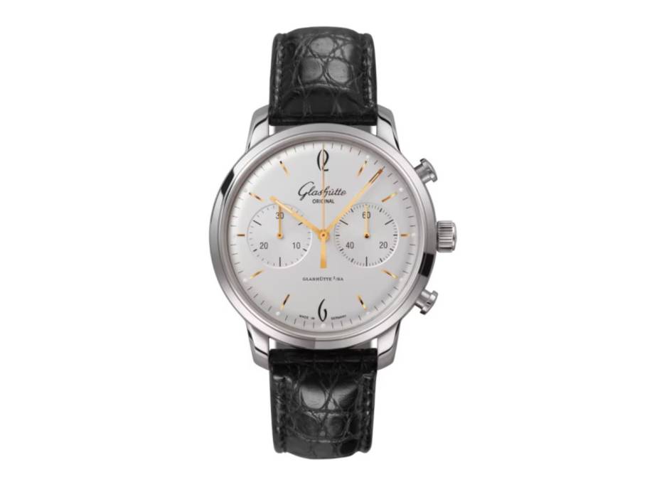 Sixties Edelstahl silber Chronograph