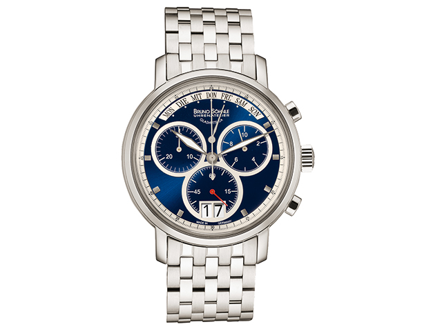Marcato I Chronograph mit Großdatum blau Metallband