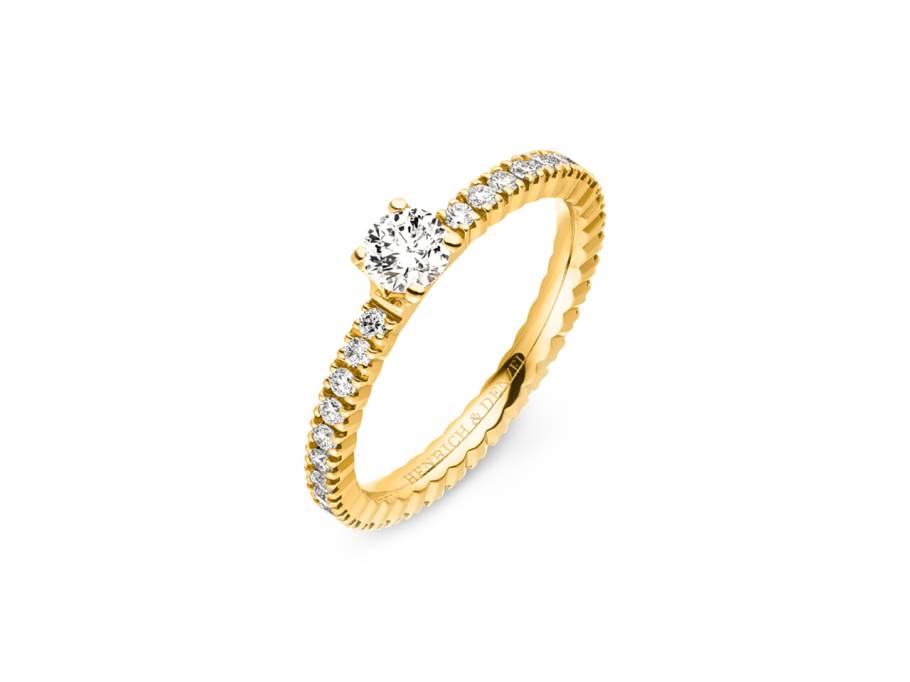 Solana Solitär Memoire Ring Gelbgold mit Brillanten 0,455ct