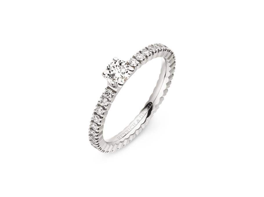 Solana Solitär Memoire Ring Platin mit Brillanten 0,455ct