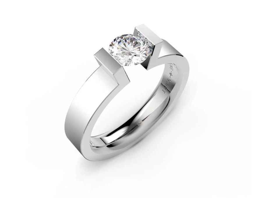 Spannring Highend Platinum 0,50ct