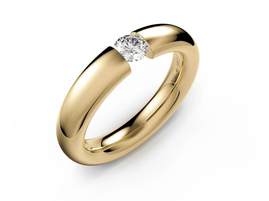Spannring Oval 4,5mm Gelbgold 0,25ct F vsi1