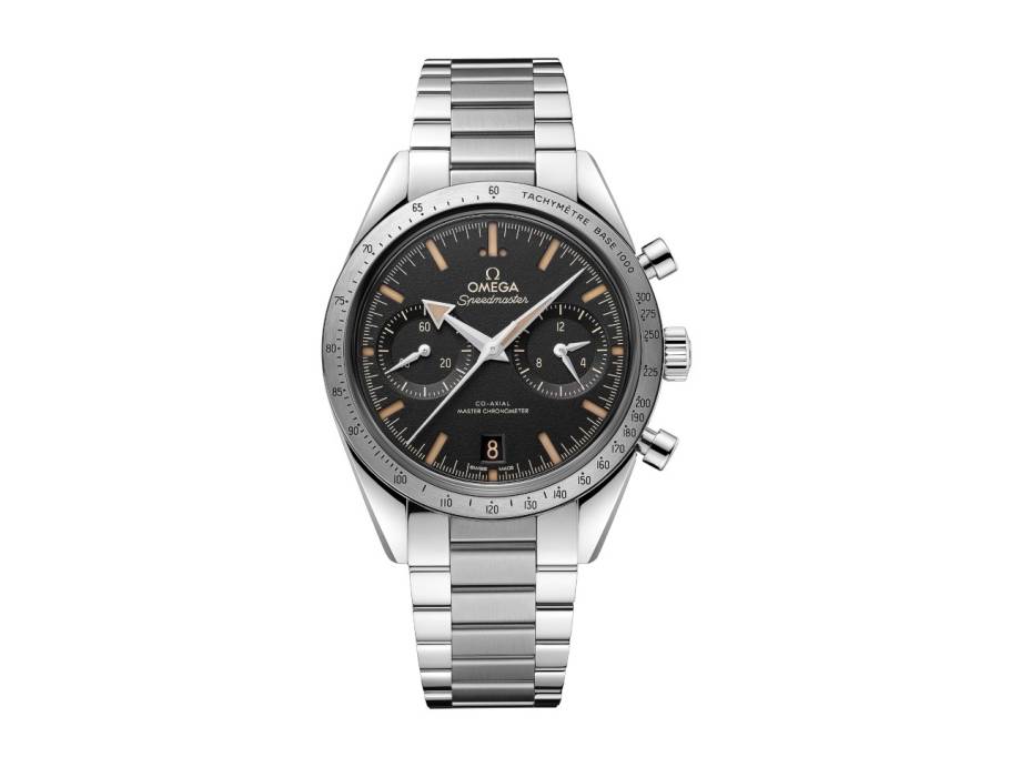 Speedmaster '57 Chronograph Handaufzug Edelstahl 40mm schwarzes Zifferblatt Metallband