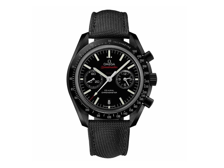 Speedmaster Dark Side of the Moon Chronograph Automatik Edelstahl 44mm schwarzes Zifferblatt schwarzes Textilband